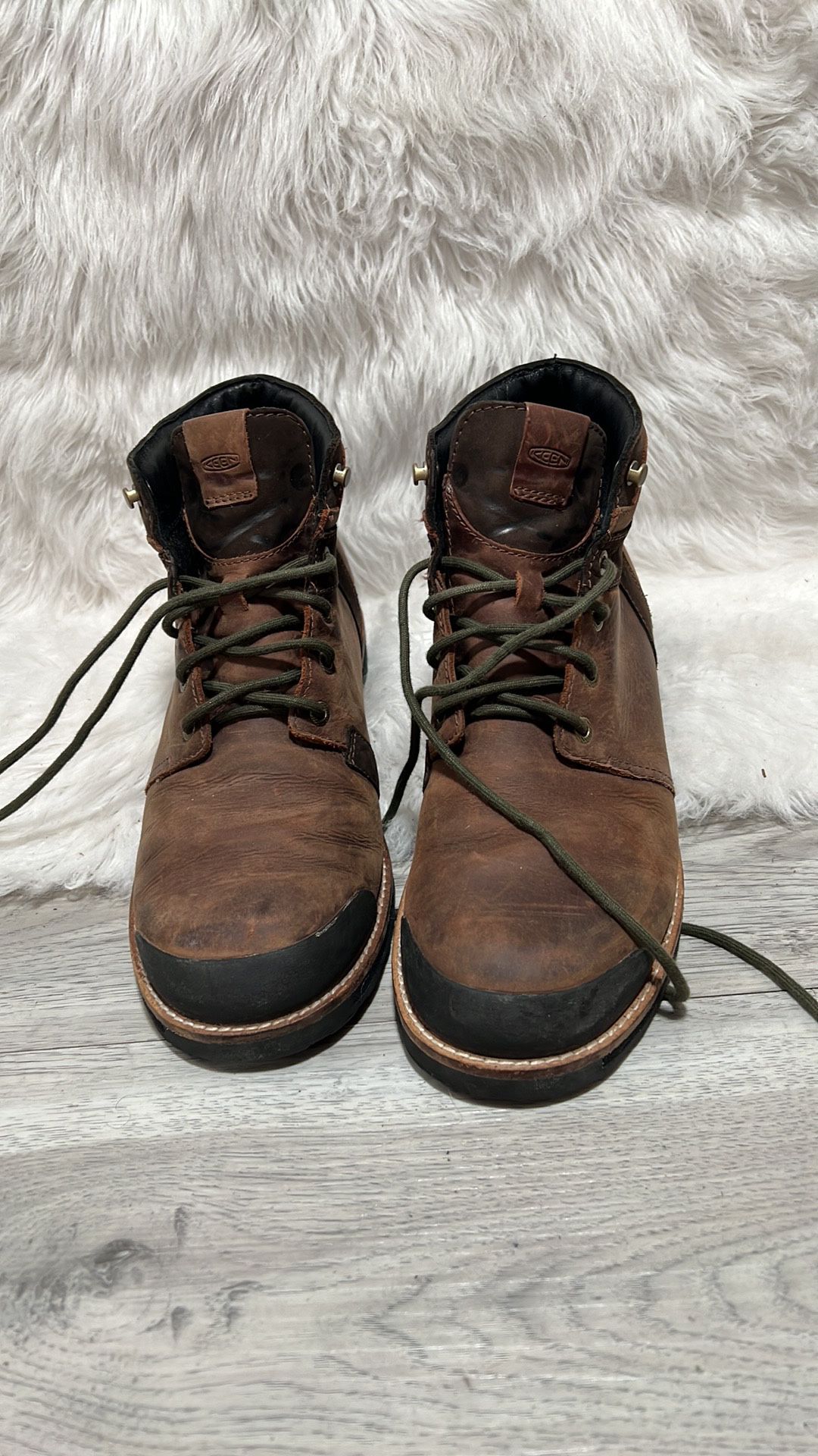 Keen Brown Leather Lace Up Hiking Boots size 11 