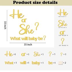 HE OR SHE GOLD BACKDROP SIGN