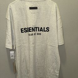 Light Oatmeal Essentials Shirt Large Oversized