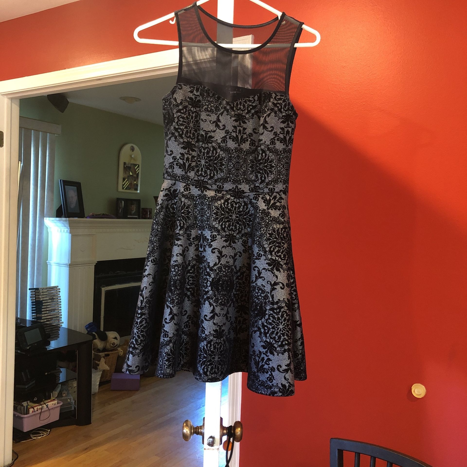 Navy And Silver Junior Dress