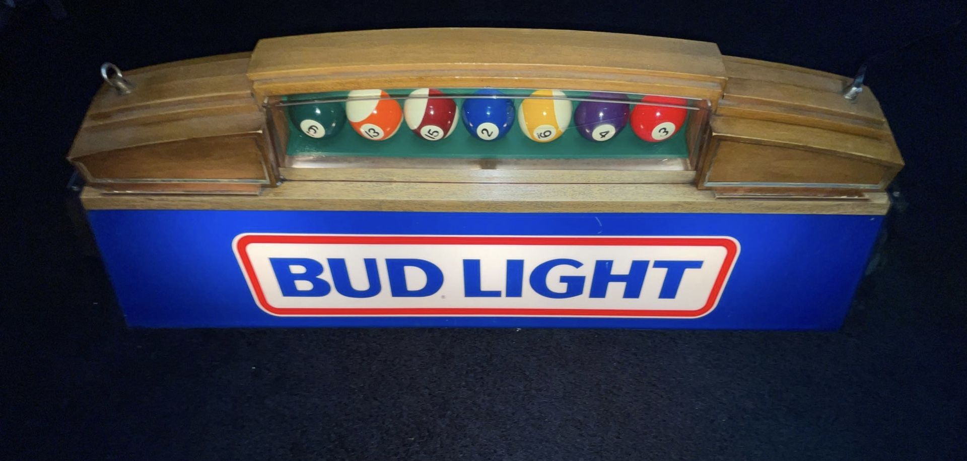 Vintage 1983 Budweiser Bud Light Billiards Table Hanging Light