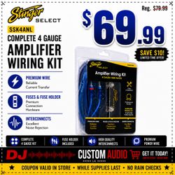 Stinger Complete Amplifier Wiring Kit 4 Gauge Premium Wire 1000 Watts SSK4ANL 🚨 Payment Options Available 🚨 No Credit Needed 🚨