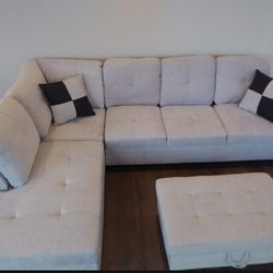 Sectional and ottoman