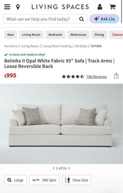 Cream fabric sofa/ couch Living Spaces