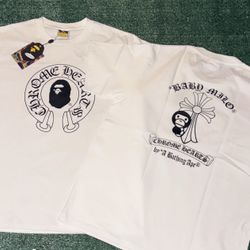 Chromehearts Bape Shirt White And Black 