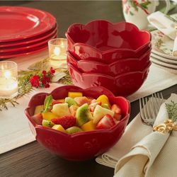Princess House Marbella Ruby Bowls /set De Platos Ondos Marbella Ruby De PH