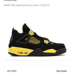 Jordan 4 retro “Thunder 2012 release “