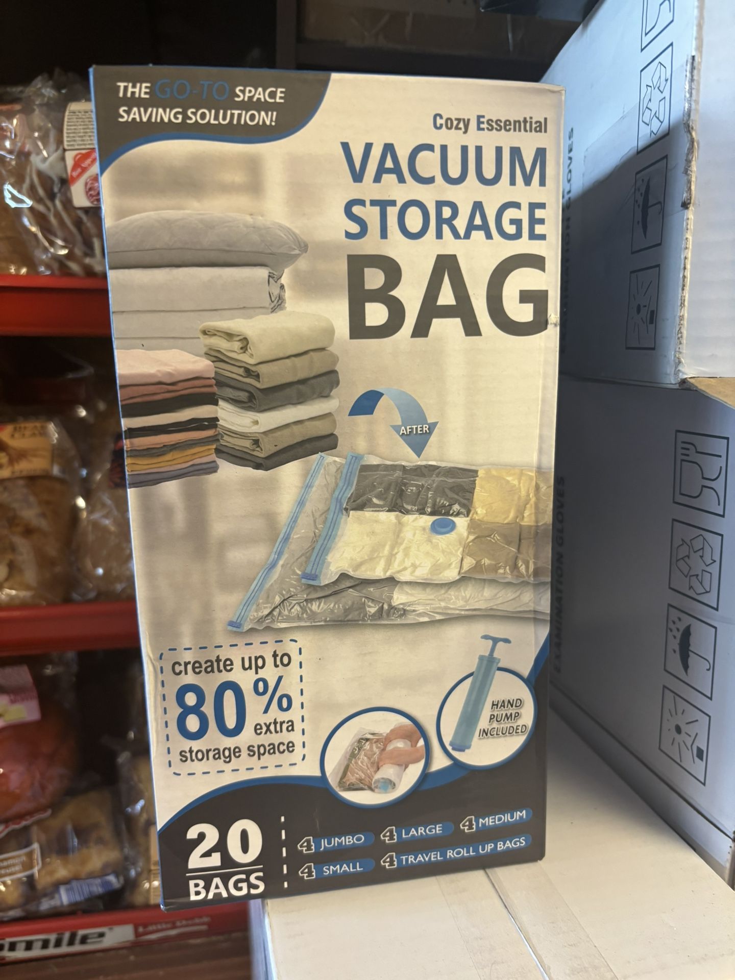 🧺 Cozy Essential Vacuum Storage Bags – 20 Pack with Hand Pump | Save Up to 80% Space