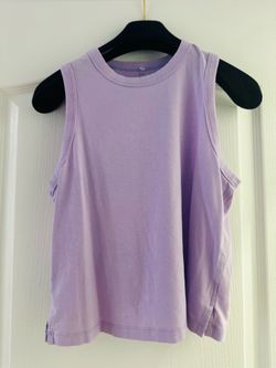 LULULEMON LAVENDER SLEEVELESS COTTIN TANK TOP SIZE: S WOMENS