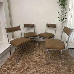 4 Vintage MCM Retro Dining Metal Chairs
