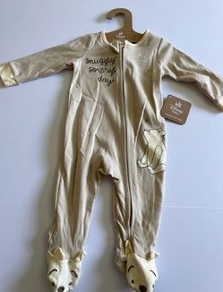 6-9M Gender Neutral Disney Baby Winnie the Pooh Organic Cotton Footed Onesie