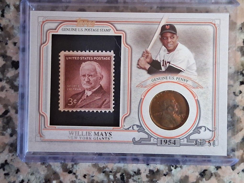 San Francisco/ New York Giants Willie Mays Topps Champion Coin Stamp /50
