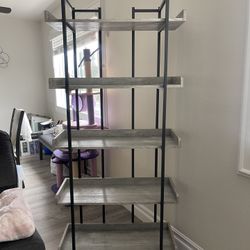 Gray 5 Shelf Bookshelf