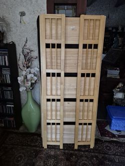 Heavy Stand Alone Solid Wood 5 Shelf Bookcase With Foldable Sides