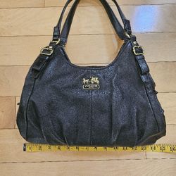 Coach Woman Black Leather Hobo Purse No. F1168-16503