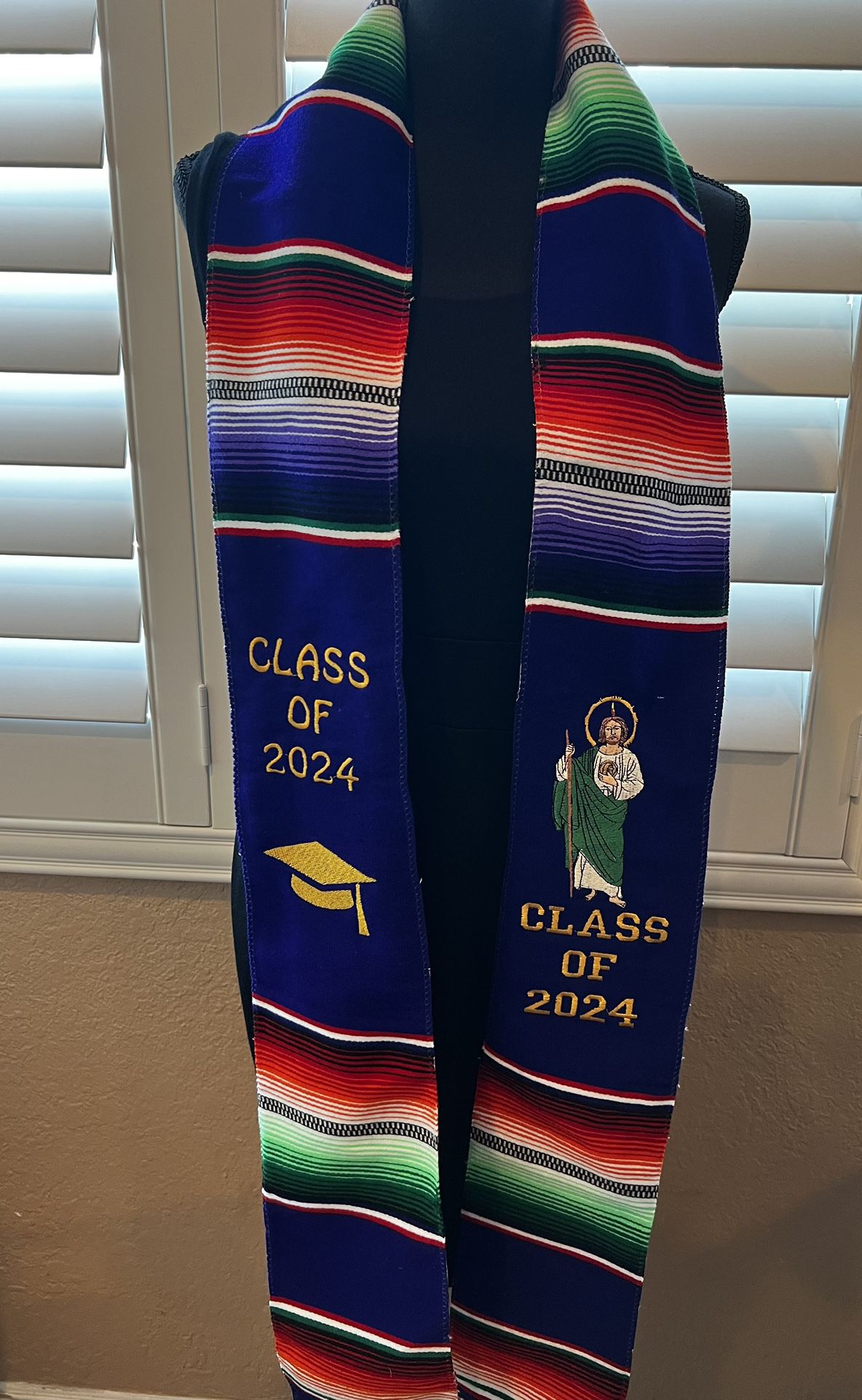 Blue San Judas Class of 2024 Graduation Zarape Sash