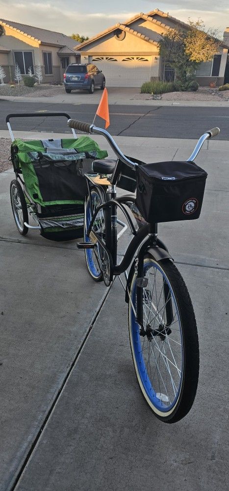 Cruiser Bike + Kids Trailer Combo