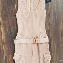 Fashion Nova It's Personal Ribbed Romper  - Mocha,  M 