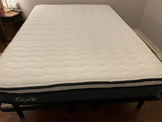MOVING Oct 28th!-Full size Mattress and Metal BedFrame that is good for underbed storage. Both bought new in 2023.