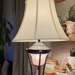 Vintage Style Lamp W/alabaster Glass 
