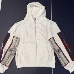 SUPREME × MARTINE ROSE Towel Zip Up Hooded White Full Zip Sweatshirt Size: Large