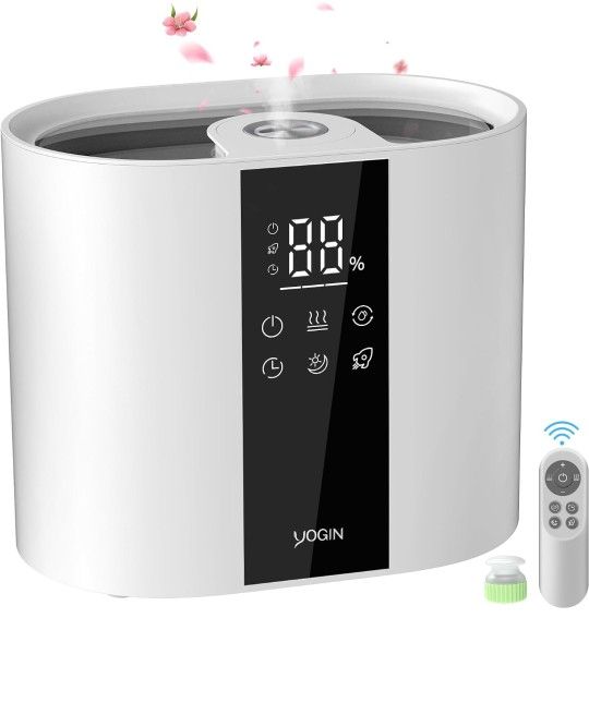 YOGIN humidifiers for Bedroom, 5.5L Ultrasonic Cool Mist Humidifiers for Home Baby Nursery & Plants,Top Fill Smart Air Humidifier Runs for up to 60 Ho