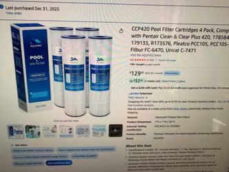Pool filter cartridges 4 pack for Pentair clean&Clear