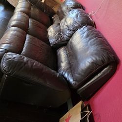 3 Seat Recliner Leather Sofa