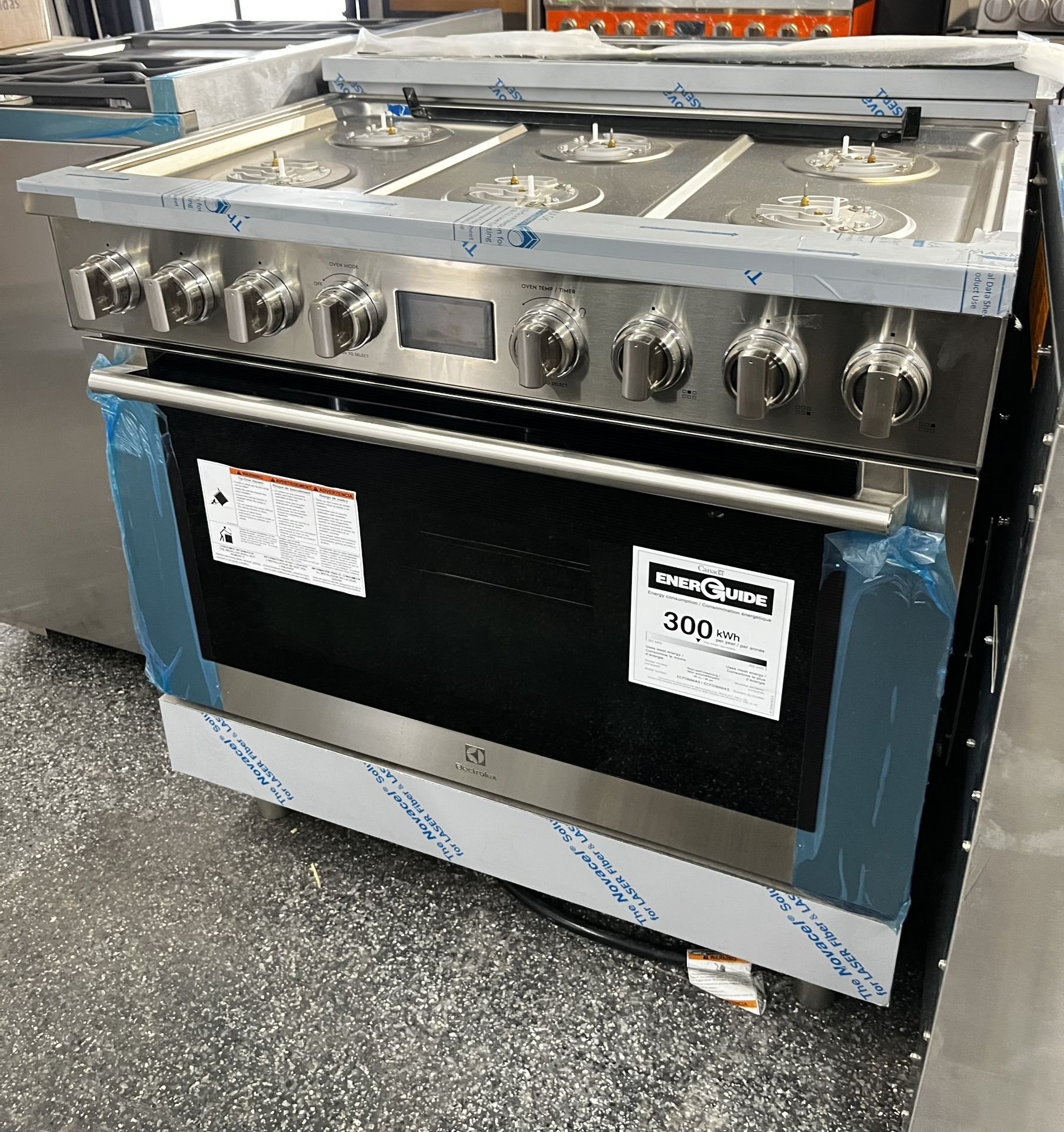 Electrolux 36” Wide Dual Fuel Stainless Steel Range New