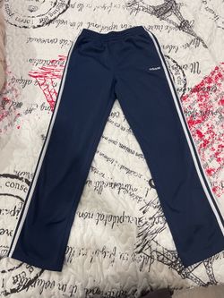 Adidas Navy Track Pants with White Stripes