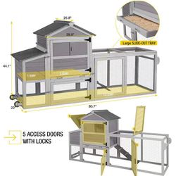 🥨Aivituvin- AIR72 Mobile Chicken Tractor for 1-2 Chickens( Inner Space 12.33ft²) - Gray Chicken Coop, $123 👀item in the box…need to be assembled