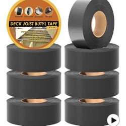 JOAPRIL 1-5/8" x 50' Deck Joist Tape, 8 Pack Waterproof Seal Butyl Deck Tape, Weather Resistance Self-Adhesive Joist Tape for Decking Wood Joists and 