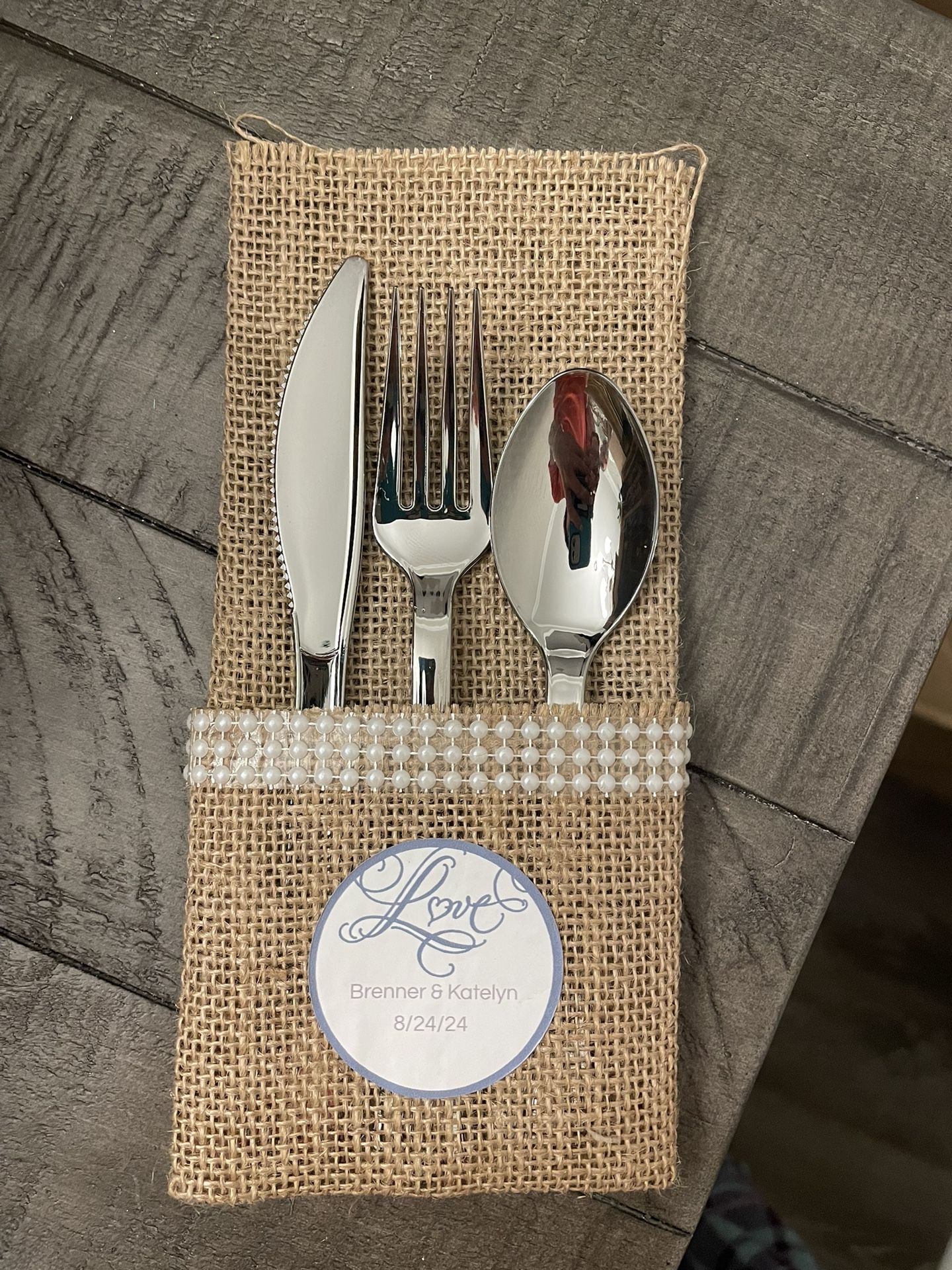100 Burlap Silverware Sleeves