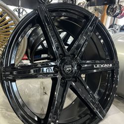 22x10 GLOSS BLACK LEXANI WHEELS !!! 6x139.7