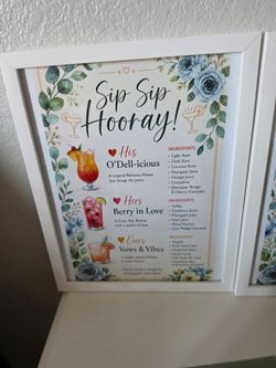 His and her drinks in 8x10 frame
