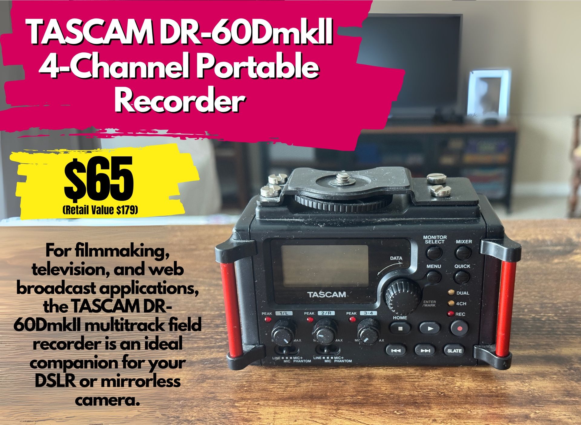 TASCAM DR-60DmkII 4-Channel Portable Recorder