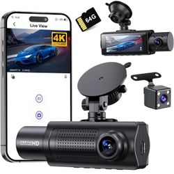 New 4K WiFi Dash Cam Front and Rear Inside
