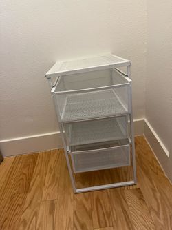 Ikea White Metal Mesh 3-Drawer Storage Unit
