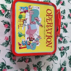 Operation Metal Lunch Box Small Tin Pail Hasbro Board Game Container Storage