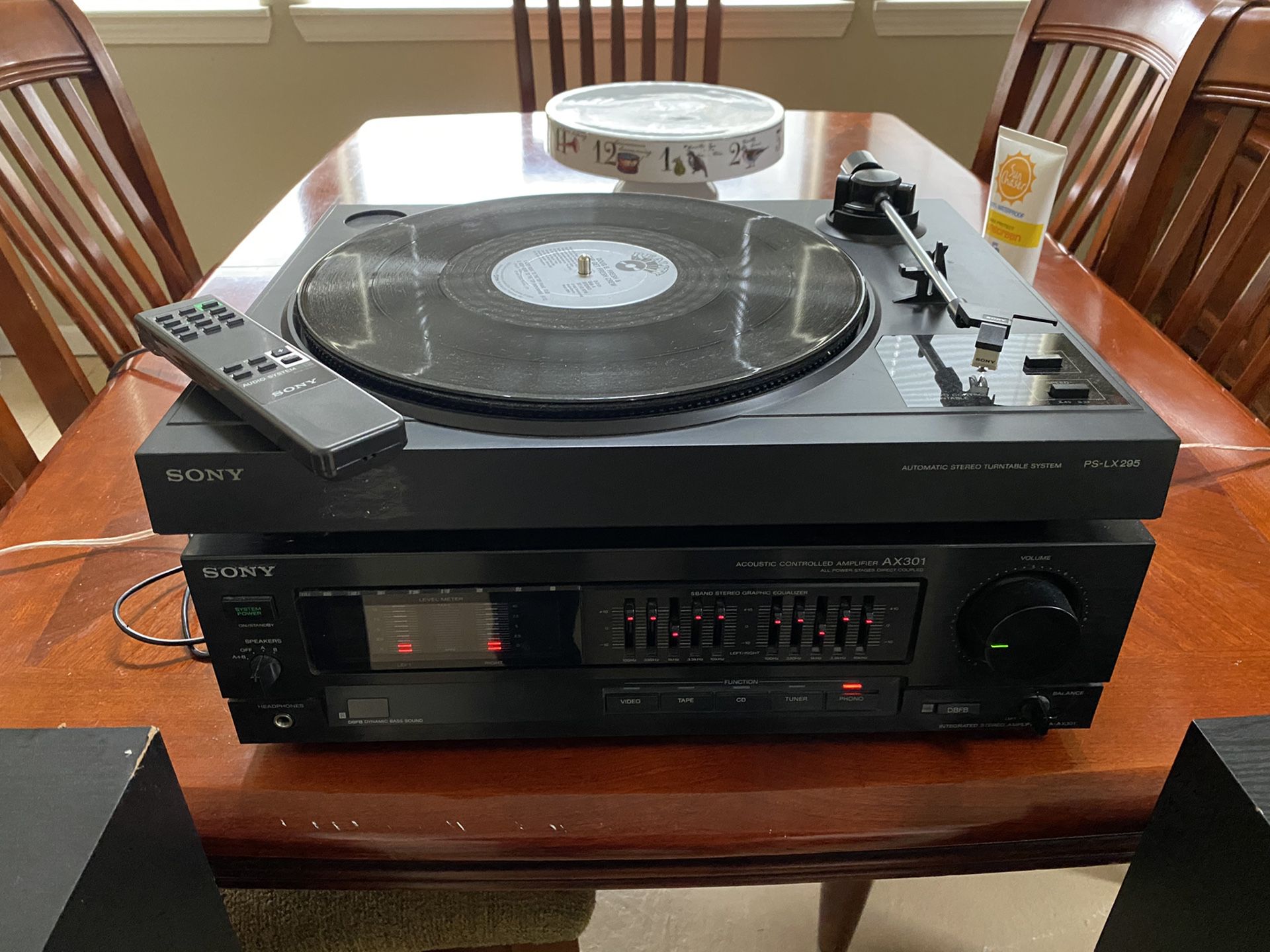 Sony 1993 stereo component system pl-lx295, ax-301