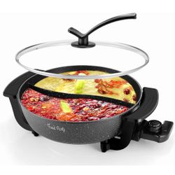 Electric Hot Pot With Divider  Nonstick 6 L