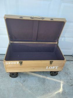 STORAGE.  Industrial Loft Storage Trunk on Wheels