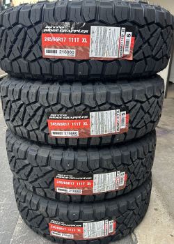 245 65 17 NITTO RIDGE GRAPPLERS BRAND NEW TIRE TIRES $220 EACH OR $880 FOR A SET OF 4 WHILE SUPPLIES LAST FINANCING AVAILABLE DELIVERY AVAILABLE