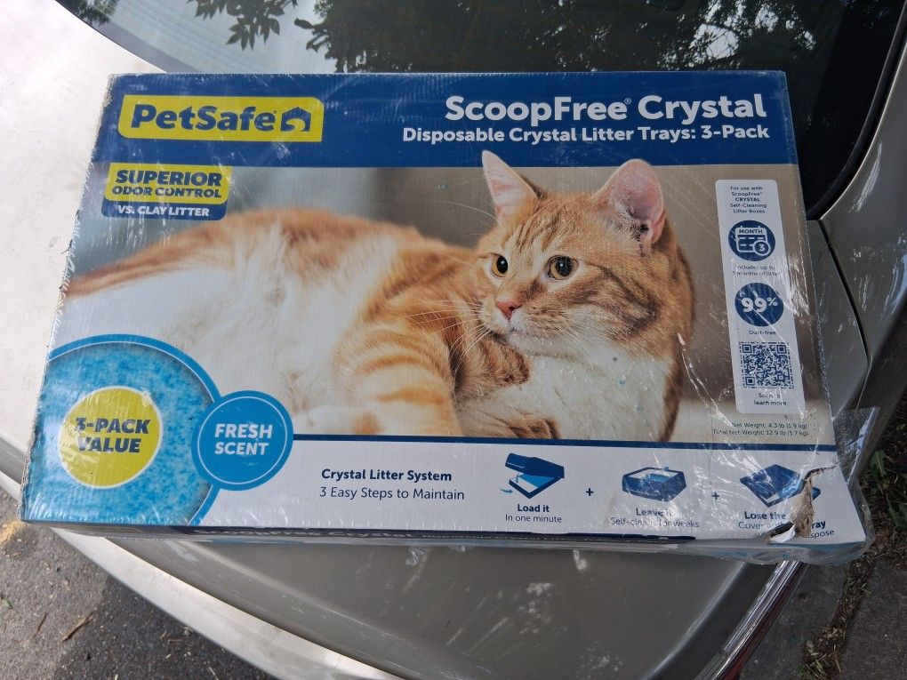 NEW PetSafe ScoopFree 3 Pack Blue Crystal Litter Tray Refills