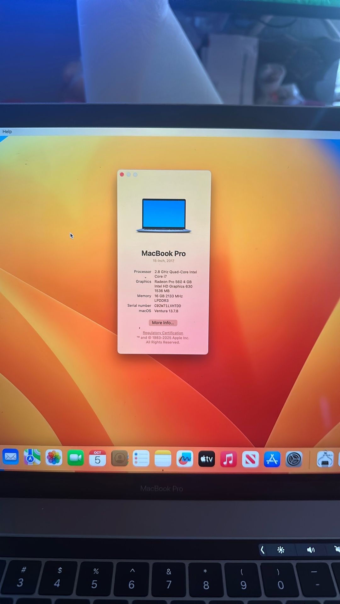 2017 MacBook Pro 15”