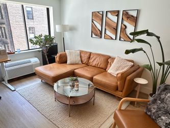 Article Timber 93" Leather Sectional (Left Facing) – Charme Tan