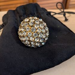 Crystal Ball Size 7 Huge Stretch Band Ring