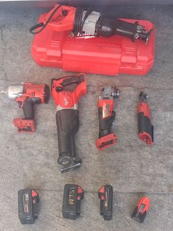 Milwaukee Power Tool Set with Batteries and Case