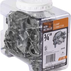 New Non Metallic Clamp Connector, 50 Pieces
