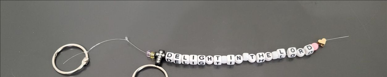 Keychain /charm delight in the Lord, handmade